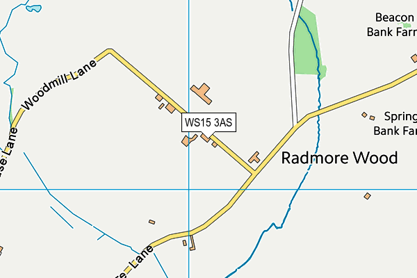 WS15 3AS map - OS VectorMap District (Ordnance Survey)