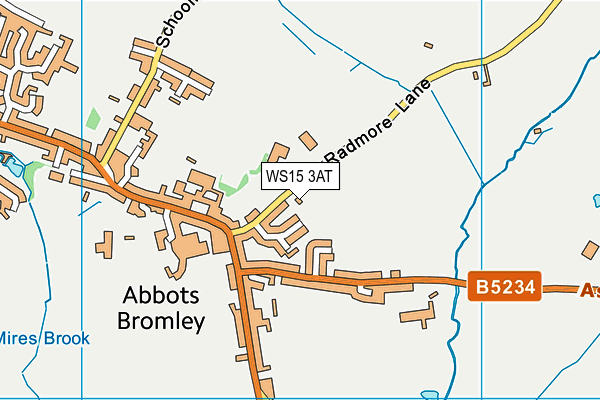 WS15 3AT map - OS VectorMap District (Ordnance Survey)