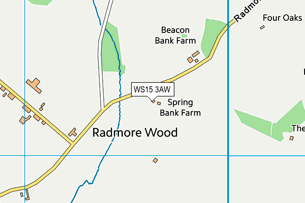 WS15 3AW map - OS VectorMap District (Ordnance Survey)