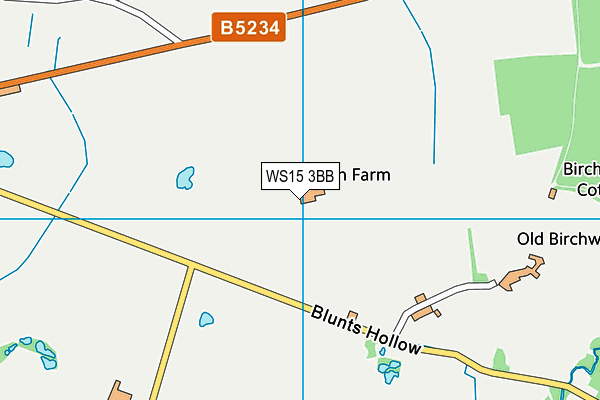 WS15 3BB map - OS VectorMap District (Ordnance Survey)