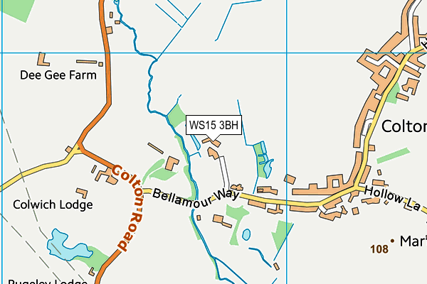 WS15 3BH map - OS VectorMap District (Ordnance Survey)