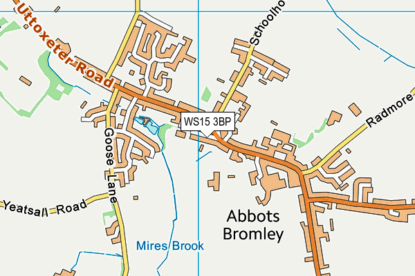 WS15 3BP map - OS VectorMap District (Ordnance Survey)