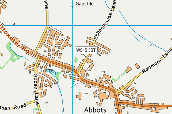 The Richard Clarke First School map (WS15 3BT) - OS VectorMap District (Ordnance Survey)