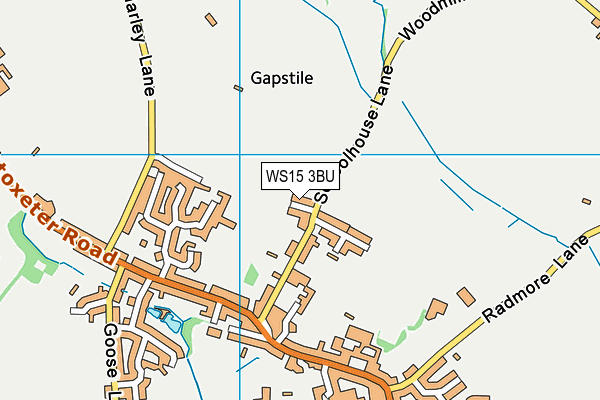 WS15 3BU map - OS VectorMap District (Ordnance Survey)