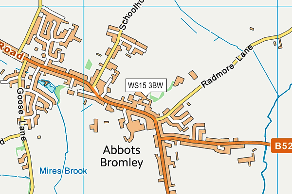 Abbots Bromley School (Closed) map (WS15 3BW) - OS VectorMap District (Ordnance Survey)