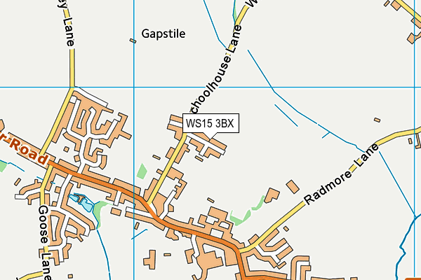 WS15 3BX map - OS VectorMap District (Ordnance Survey)