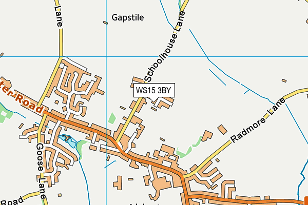 WS15 3BY map - OS VectorMap District (Ordnance Survey)