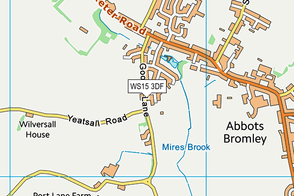 WS15 3DF map - OS VectorMap District (Ordnance Survey)