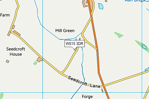 WS15 3DR map - OS VectorMap District (Ordnance Survey)