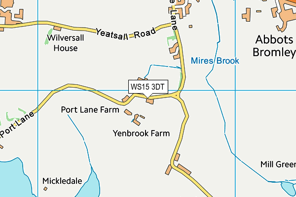 WS15 3DT map - OS VectorMap District (Ordnance Survey)