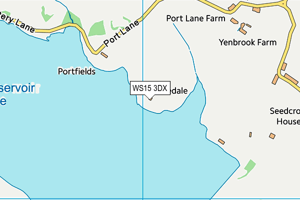 WS15 3DX map - OS VectorMap District (Ordnance Survey)