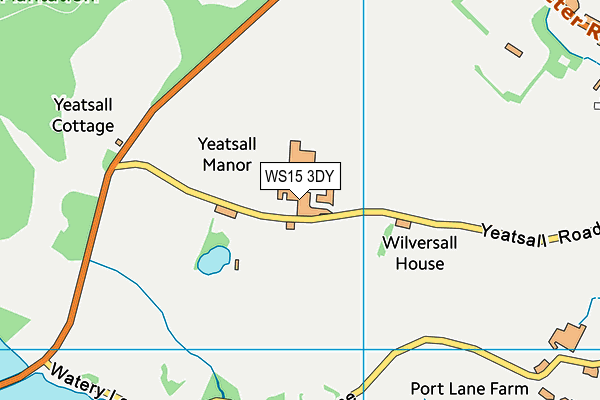 WS15 3DY map - OS VectorMap District (Ordnance Survey)