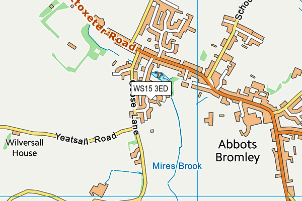 WS15 3ED map - OS VectorMap District (Ordnance Survey)