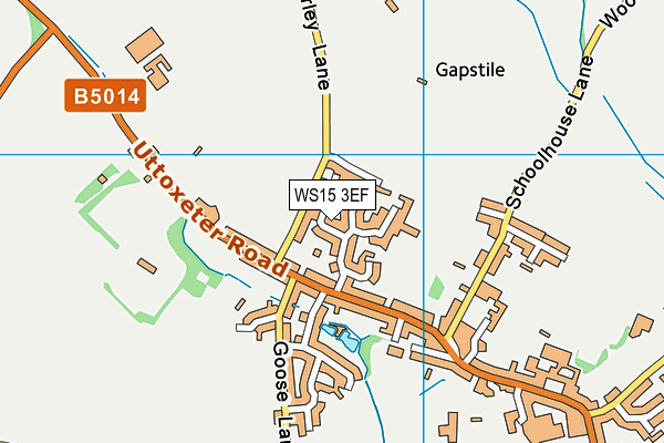 WS15 3EF map - OS VectorMap District (Ordnance Survey)