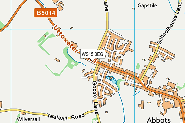 WS15 3EG map - OS VectorMap District (Ordnance Survey)