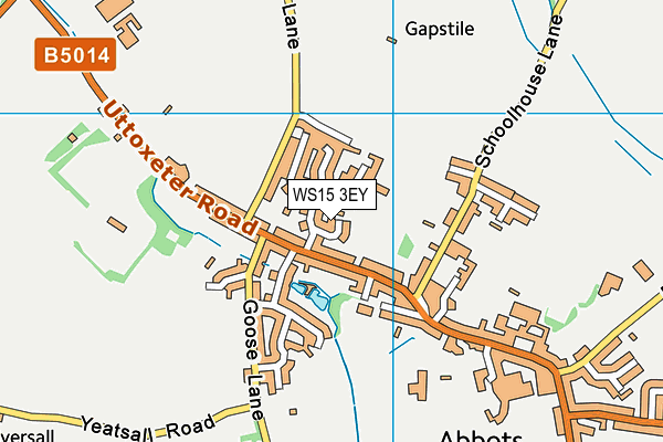 WS15 3EY map - OS VectorMap District (Ordnance Survey)