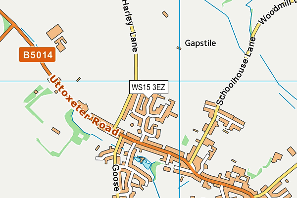 WS15 3EZ map - OS VectorMap District (Ordnance Survey)