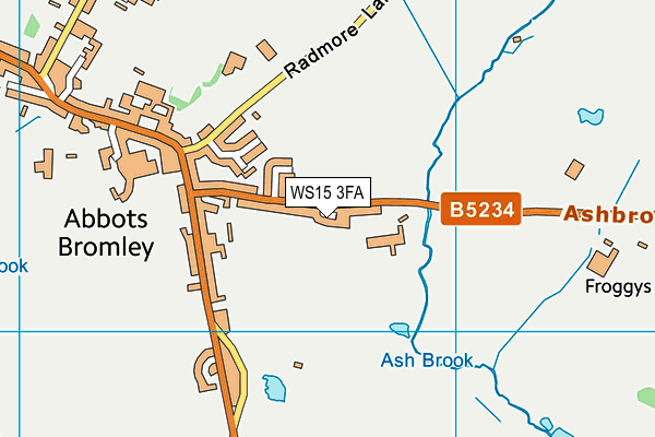 WS15 3FA map - OS VectorMap District (Ordnance Survey)