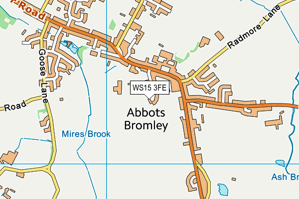 WS15 3FE map - OS VectorMap District (Ordnance Survey)