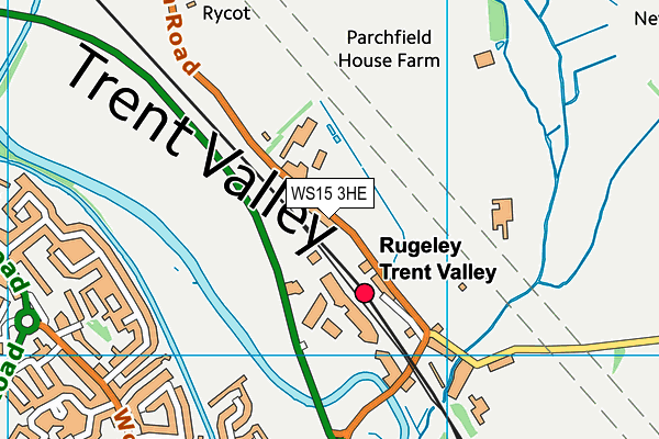 WS15 3HE map - OS VectorMap District (Ordnance Survey)