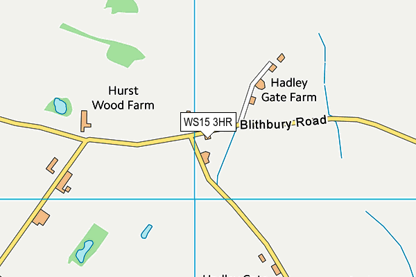 WS15 3HR map - OS VectorMap District (Ordnance Survey)