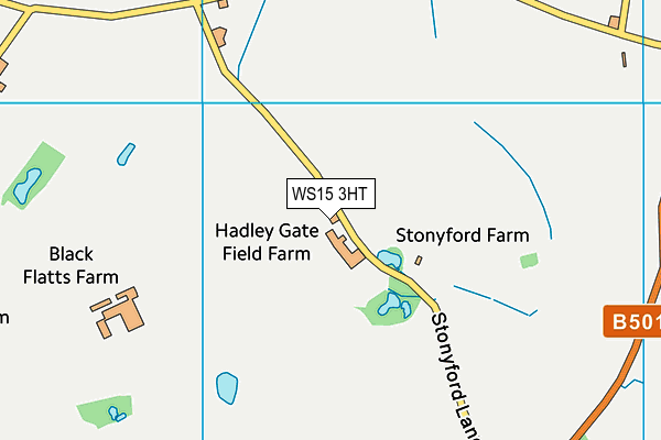 WS15 3HT map - OS VectorMap District (Ordnance Survey)