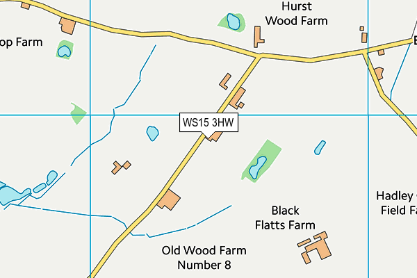 WS15 3HW map - OS VectorMap District (Ordnance Survey)