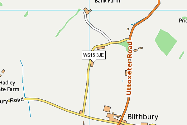 WS15 3JE map - OS VectorMap District (Ordnance Survey)