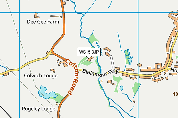 WS15 3JP map - OS VectorMap District (Ordnance Survey)