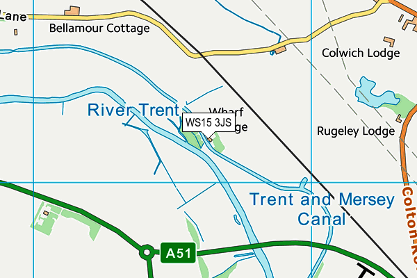 WS15 3JS map - OS VectorMap District (Ordnance Survey)