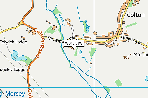 WS15 3JW map - OS VectorMap District (Ordnance Survey)