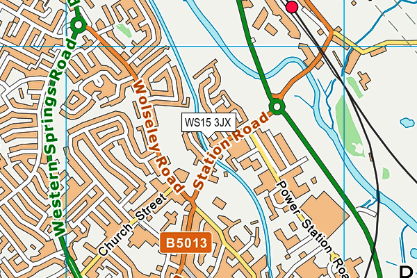WS15 3JX map - OS VectorMap District (Ordnance Survey)