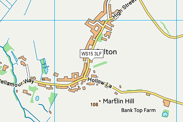 WS15 3LF map - OS VectorMap District (Ordnance Survey)