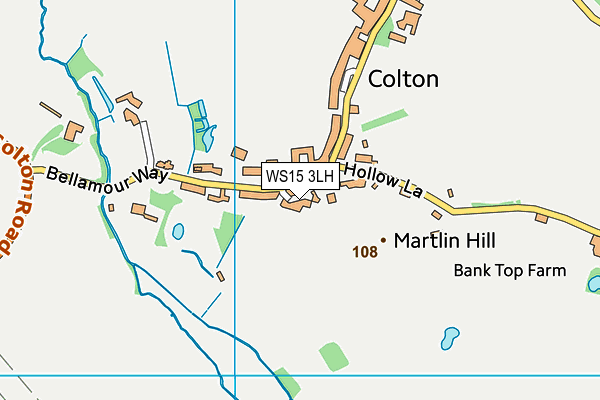 WS15 3LH map - OS VectorMap District (Ordnance Survey)