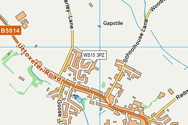 WS15 3PZ map - OS VectorMap District (Ordnance Survey)