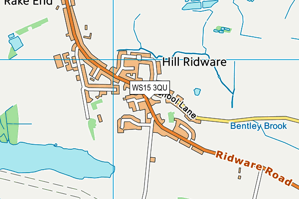 WS15 3QU map - OS VectorMap District (Ordnance Survey)