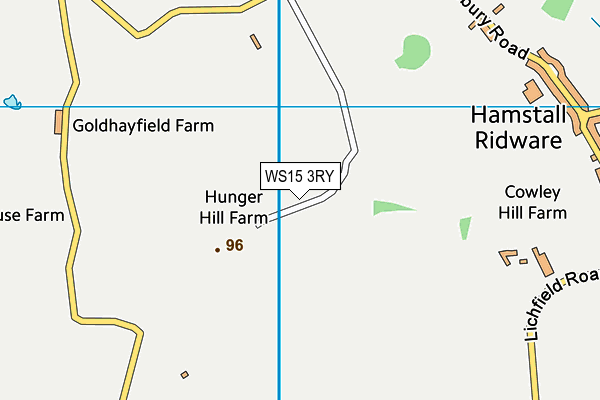 WS15 3RY map - OS VectorMap District (Ordnance Survey)