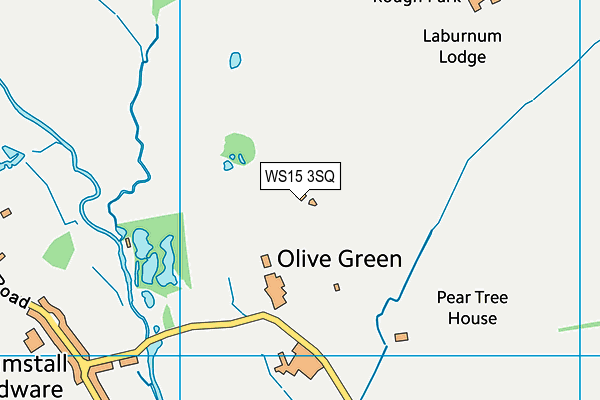 WS15 3SQ map - OS VectorMap District (Ordnance Survey)