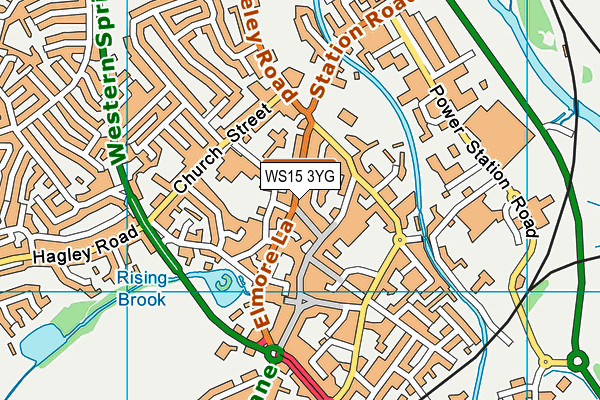 WS15 3YG map - OS VectorMap District (Ordnance Survey)