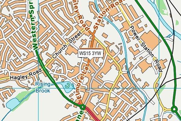 WS15 3YW map - OS VectorMap District (Ordnance Survey)