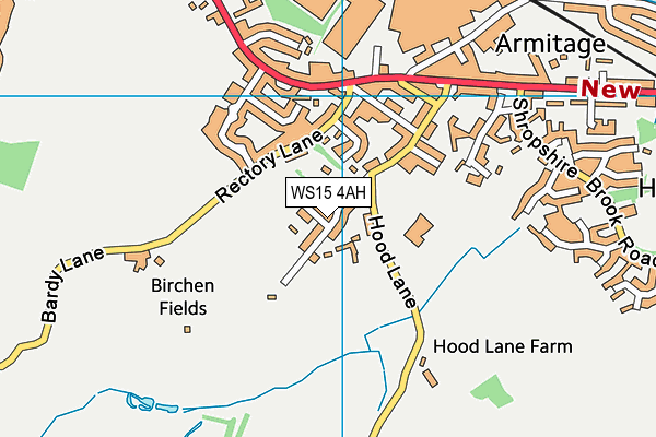 Armitage Cricket Club map (WS15 4AH) - OS VectorMap District (Ordnance Survey)