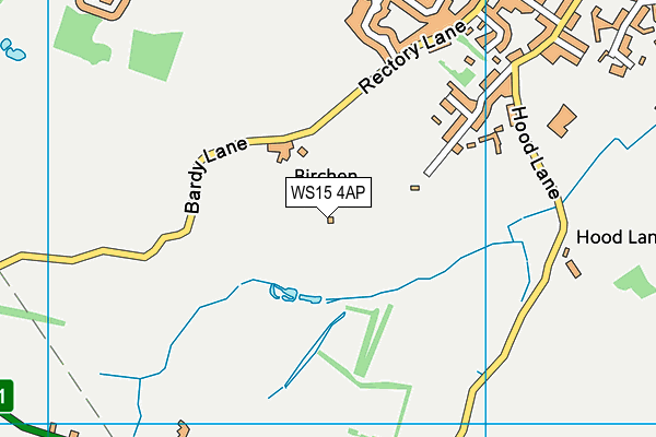 WS15 4AP map - OS VectorMap District (Ordnance Survey)