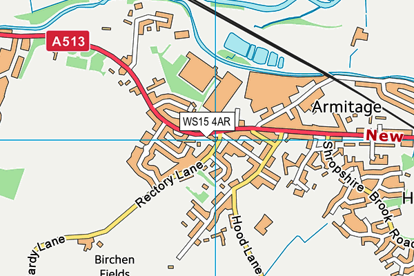 WS15 4AR map - OS VectorMap District (Ordnance Survey)