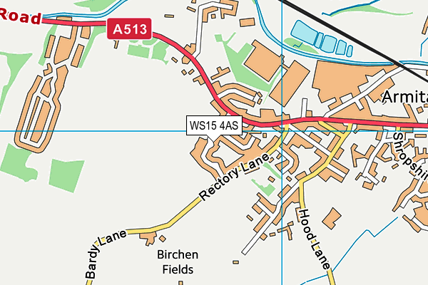 WS15 4AS map - OS VectorMap District (Ordnance Survey)