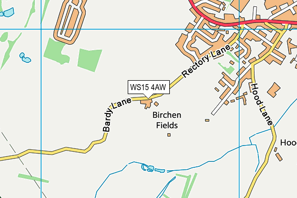 WS15 4AW map - OS VectorMap District (Ordnance Survey)