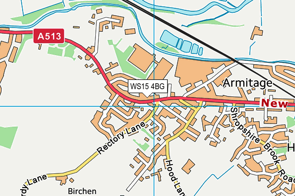 WS15 4BG map - OS VectorMap District (Ordnance Survey)