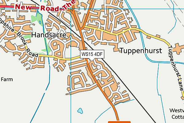 WS15 4DF map - OS VectorMap District (Ordnance Survey)