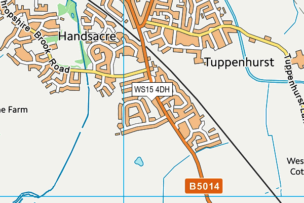 WS15 4DH map - OS VectorMap District (Ordnance Survey)