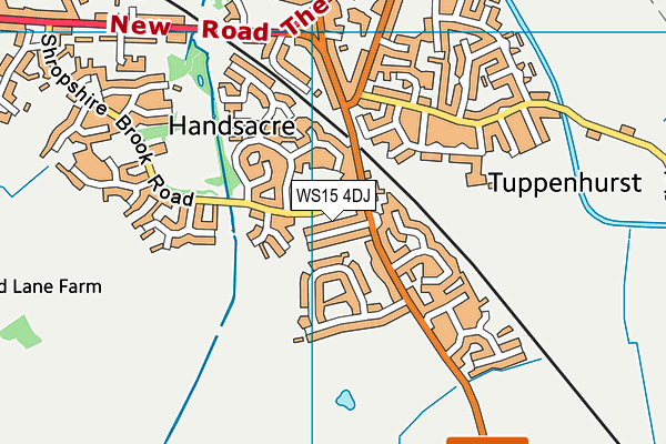 WS15 4DJ map - OS VectorMap District (Ordnance Survey)