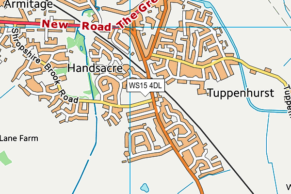 WS15 4DL map - OS VectorMap District (Ordnance Survey)